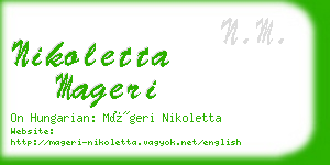 nikoletta mageri business card